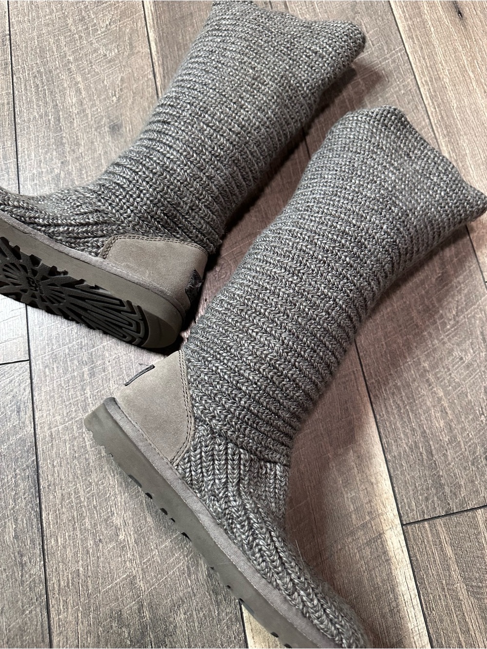 UGG Australia Grey Sweater Button Down Boots - Picture 8 of 8
